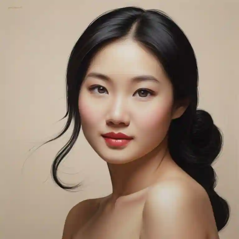 Mujer coreana mirando a camara